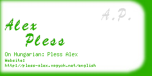 alex pless business card